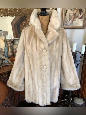 Vintage 70's/80's Boho Victorian-inspired Bridal Wedding Faux Mink Fur Coat